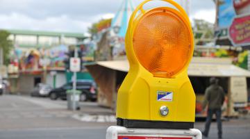 Bild: Warnbake mit Lampe - 1 (Copyright: Stadt Bocholt)