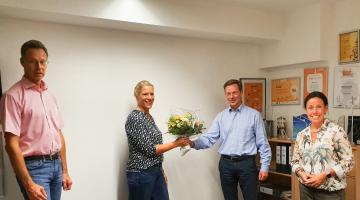  Foto v.l.n.r.: Geschäftsführer Ludger Dieckhues, Projektleiterin Anja Elsermann -beide Stadtmarketing Bocholt Erster Stadtrat Thomas Waschki, Fachbereichsleiterin Jule Wanders -beide Stadt Bocholt