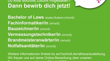 Stellenausschreibung Ausbildung 2021