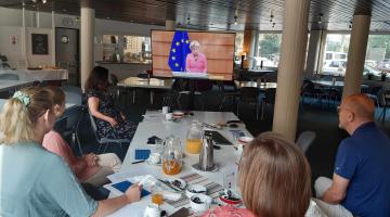 TV-Übertragung Rede EU-Präsidentin Europa-Haus Bocholt (Copyright: EDIC Bocholt)