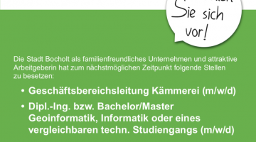 Stellenanzeige GBL Kämmerei/Dipl-Ing. Geoinformatik, Informatik 