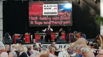 2. Auftritt von Winni Biermann auf der Bocholter Kirmes im Jahr 2018, Foto ©: Stadtmarketing Bocholt