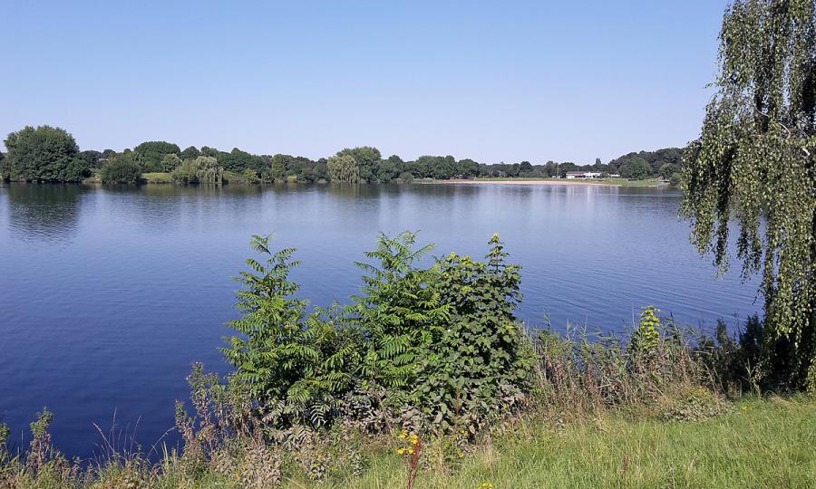 Aasee Bocholt: Blick auf die Badebucht Aasee Bocholt: Blick auf die Badebucht