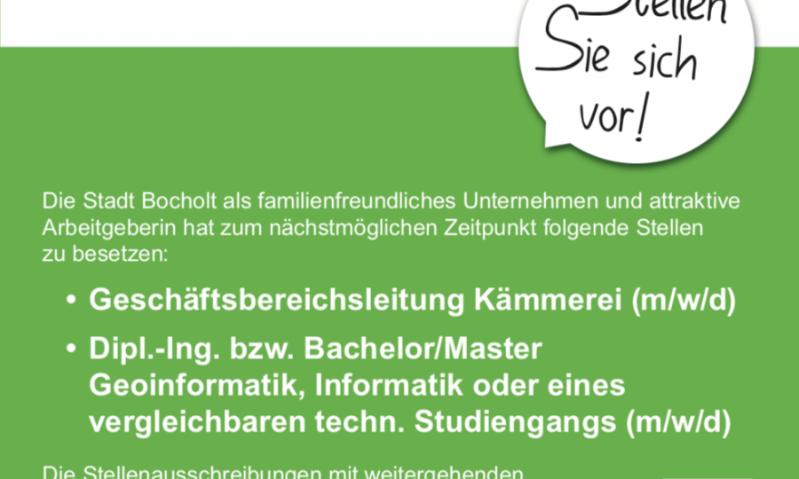 Stellenanzeige GBL Kämmerei/Dipl-Ing. Geoinformatik, Informatik Stellenanzeige GBL Kämmerei/Dipl-Ing. Geoinformatik, Informatik