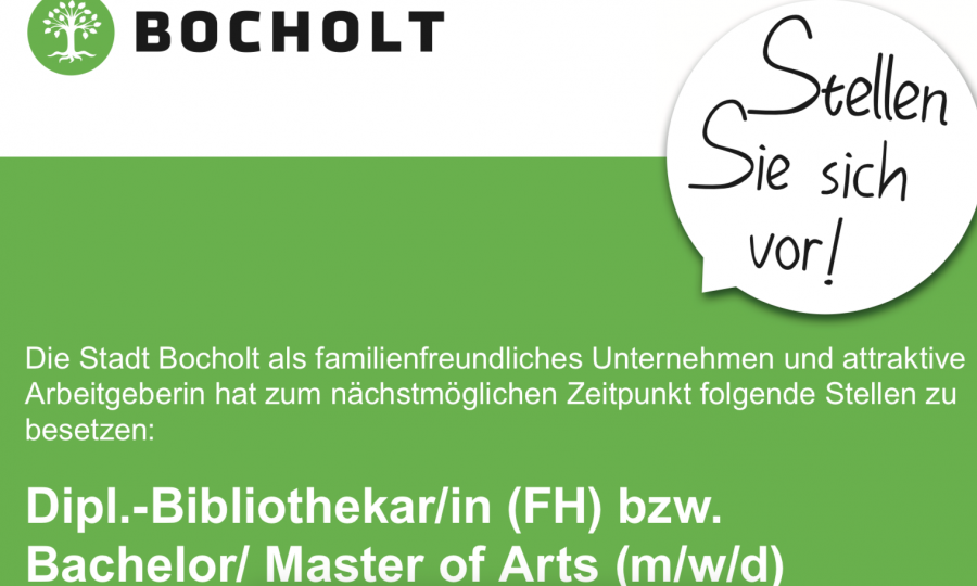 Stellenanzeige Dipl.-Bibliothekar/in, Fachkraft mit Bachelorstudium