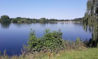 Aasee Bocholt: Blick auf die Badebucht