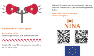 Flyer Bundesweiter Warntag (Copyright: Bundesamt für Bevölkerungsschutz und Katastrophenhilfe (BBK))